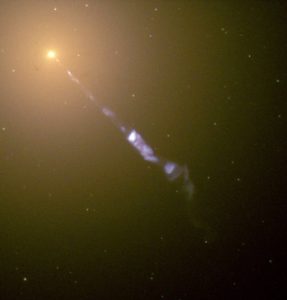 Plasma jet ejected by a galaxy By NASA and The Hubble Heritage Team (STScI/AURA) HubbleSite: gallery, release., Public Domain, https://commons.wikimedia.org/w/index.php?curid=102873